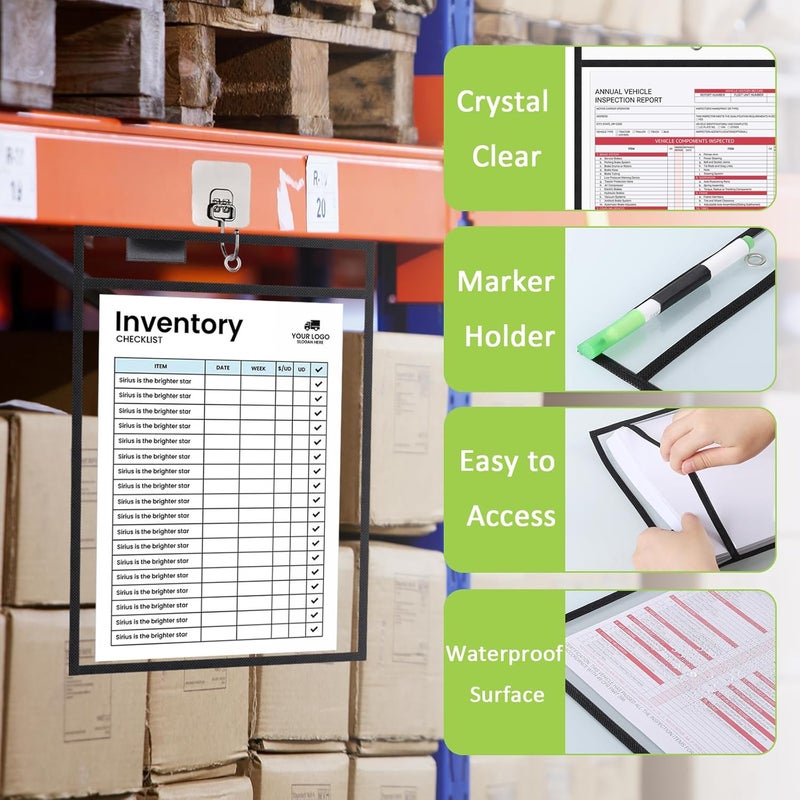 suituts 25 Pack Job Ticket Holders 10x13 Inches-Dry Erase Pockets Sleeves Shop Ticket Holder Reusable Plastic Pocket Protector Sleeves for Documents, Teacher Supplies - Image 3
